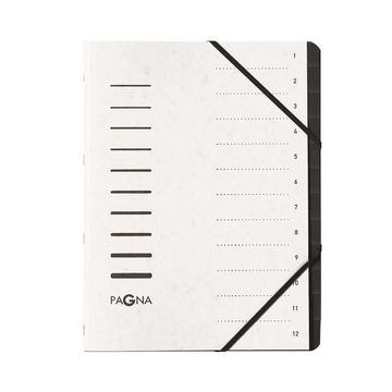 PAGNA Trieur, A4, en carton, 12 compartiments, rouge