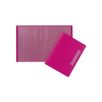 PAGNA Zeugnismappe, DIN A4, mit 10 Hüllen, PP, dunkelrosa