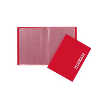 PAGNA Zeugnismappe, DIN A4, mit 10 Hüllen, PP, rot