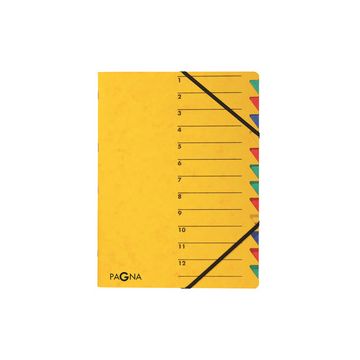 PAGNA trieur "EASY", A4, carton, 12 compartiments, jaune