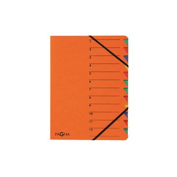 PAGNA trieur "EASY", A4, carton, 12 compartiments, orange