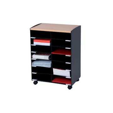 PAPERFLOW Desserte, 9 compartiments, gris / hêtre PAPERFLOW Desserte, 9 compartiments, gris / hêtre