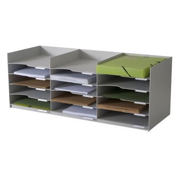 PAPERFLOW Station de tri Formularbox, 15 compartiments, gris PAPERFLOW Station de tri Formularbox, 15 compartiments, gris