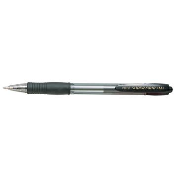 PILOT Stylo à bille rétractable SUPER GRIP M, noir