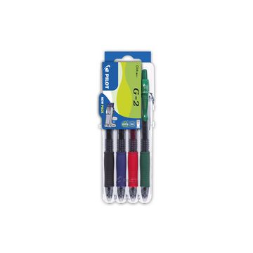 PILOT Stylo à encre gel G2 07 Set2Go, étui de 4