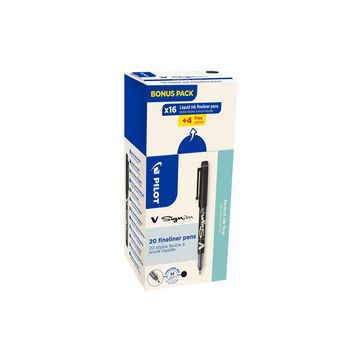 PILOT Stylo feutre V Sign Pen, VALUE PACK, noir