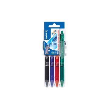 PILOT Stylo roller FRIXION BALL CLICKER 07 Set2Go, étui de 4