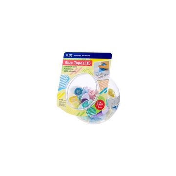 PLUS JAPAN Mini-roller de colle "LE", 6mm x 12m, dans bocal