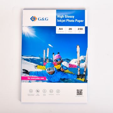 Papiers photo brillant - A4 - 20 feuilles - 230g