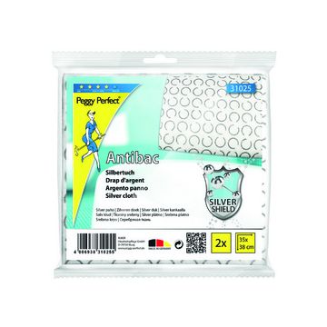 Peggy Perfect Chiffon d'argent "Antibac", pack de 2