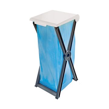 Peggy Perfect Müllsackständer, mit Deckel, schwarz / weiß