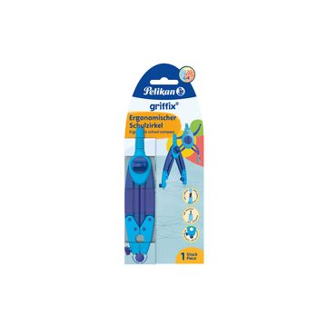 Pelikan Compas scolaire griffix Bleu, boîte pliable