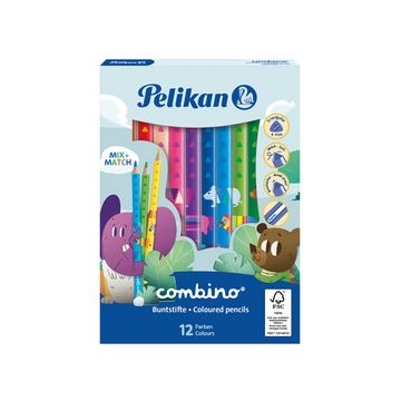 Pelikan Crayon couleur triangulaire combino, étui carton 12