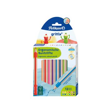 Pelikan Crayon de couleur triangulaire griffix, étui de 12