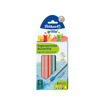 Pelikan Crayon de couleur triangulaire griffix, étui de 9