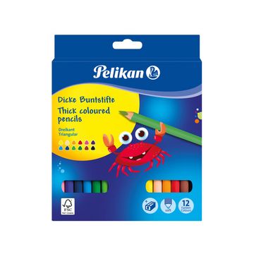 Pelikan Crayons de couleur triangulaires Jumbo, étui en
