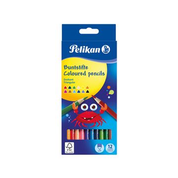 Pelikan Crayons de couleur triangulaires minces, étui en