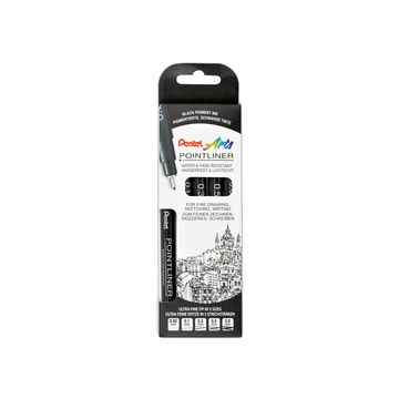 Pentel Feutre technique permanent Pointliner, set de 5, noir