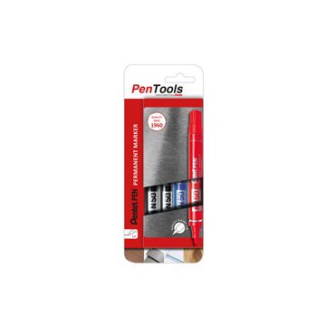 Pentel Marqueur permanent N50, pointe ogive, étui de 4