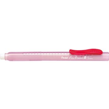Pentel Stylo-gomme ClicEraser2 ZE11T, rouge-transparent