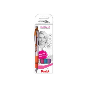 Pentel Stylo roller à encre gel EnerGel XmRT, set de 4