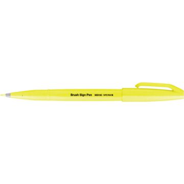 PentelArts Stylo feutre Brush Sign Pen SES15, jaune fluo
