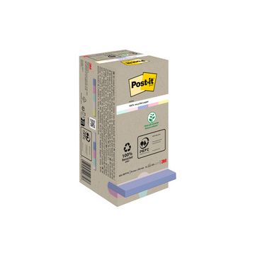 Post-it Bloc-note adhésif Recycling notes, 76x76 mm, assorti