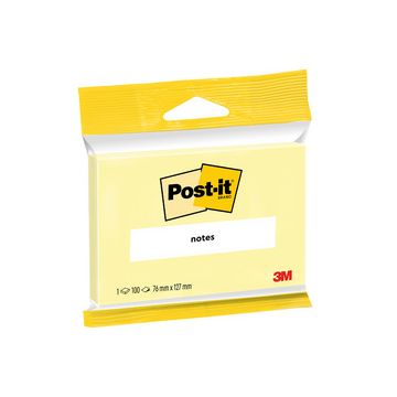 Post-it Bloc-note adhésif, 76 x 127 mm, jaune, blister