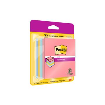 Post-it Bloc-note cube super sticky notes, 76 x 76 mm