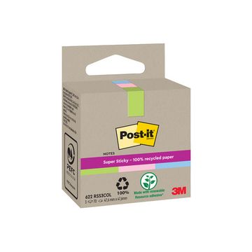 Post-it Bloc-note super sticky Recycling notes, coloré