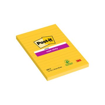 Post-it Bloc-note super sticky notes, 101 x 152 mm, jaune
