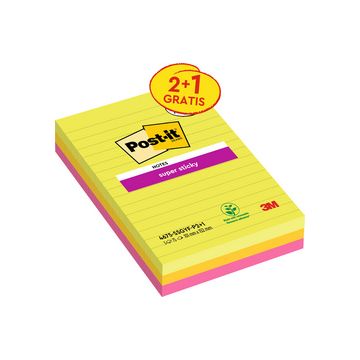 Post-it Bloc-note super sticky notes, 101 x 152 mm, ligné