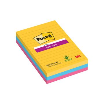 Post-it Bloc note super sticky notes, 101 x 152 mm, ligné