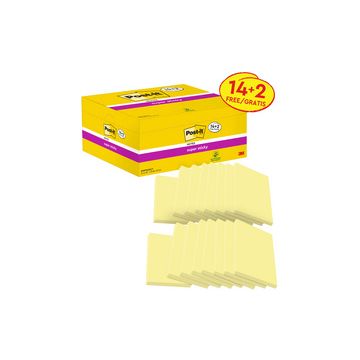 Post-it Bloc-note super sticky notes, 127 x 76 mm, 14+2