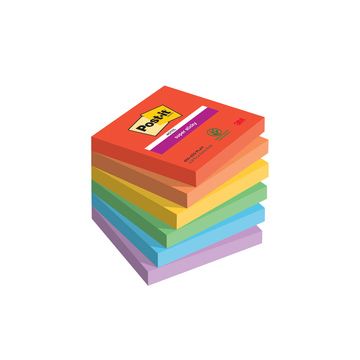 Post-it Bloc-note super sticky notes, 76 x 76 mm, Playful