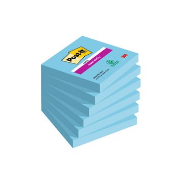 Post-it Bloc-note super sticky notes, 76 x 76 mm, bleu