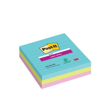 Post-it Bloc-note super sticky notes, ligné, 101 x 101 mm