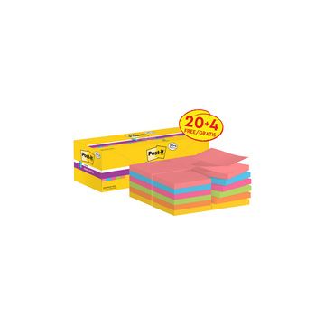 Post-it Bloc-note super sticky z-notes, 76 x 76 mm, 20+4