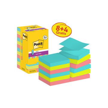 Post-it Bloc-note super sticky z-notes, 76 x 76 mm, 8+4