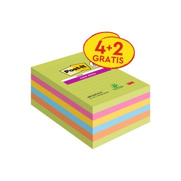Post-it Bloc-notes super sticky notes, 101 x 152 mm, ligné