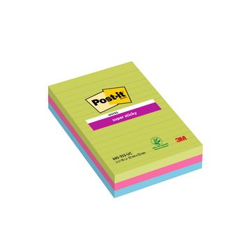 Post-it Bloc-notes super sticky notes, 101 x 152 mm, ligné