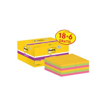 Post-it Bloc-notes super sticky notes, 47,6 x 47,6 mm, 18+6