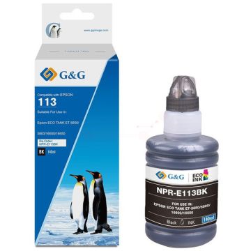 Bouteille d'encre compatible premium Epson C13T06B140 / 113 - noire