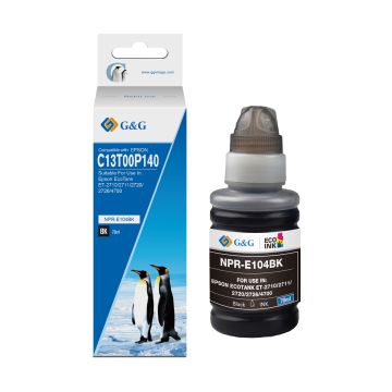 Bouteille d'encre compatible premium Epson C13T00P140 / 104 - noire