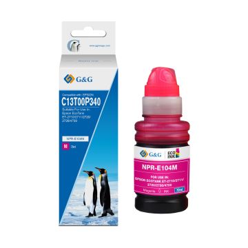 Bouteille d'encre compatible premium Epson C13T00P340 / 104 - magenta