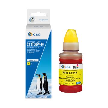 Bouteille d'encre compatible premium Epson C13T00P440 / 104 - jaune