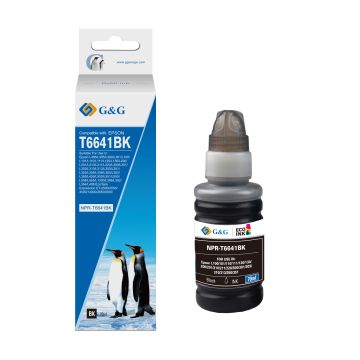 Bouteille d'encre compatible premium Epson C13T66414A / T6641 - noire