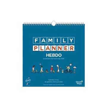 QUO VADIS Calendrier FAMILY PLANNER HEBDO, 2025/2026