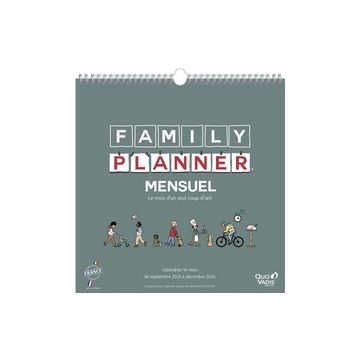 QUO VADIS Calendrier FAMILY PLANNER MENSUEL, 2025/2026