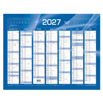 QUO VADIS Calendrier de banque bleu, 135 x 180 mm, 2027 QUO VADIS Calendrier de banque bleu, 135 x 180 mm, 2027